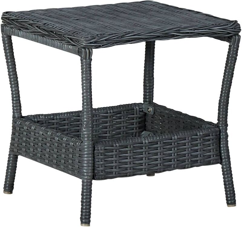 Gartentisch Dunkelgrau 45x45x46,5 cm Poly Rattan Vidaxl