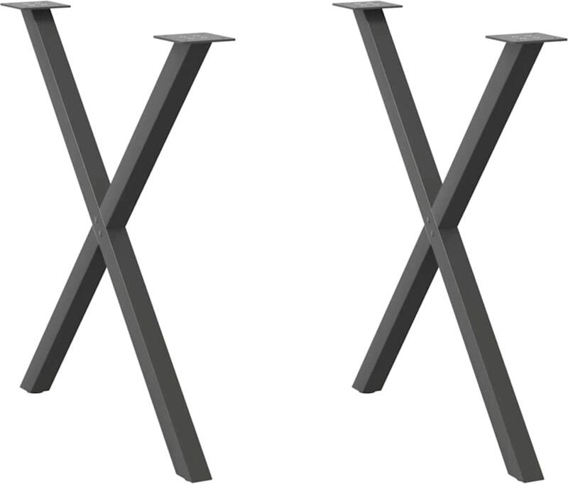 Thumbnail - Esstischbeine X-Form 2 Stk. Anthrazit 70x(72-73) cm Stahl Vidaxl