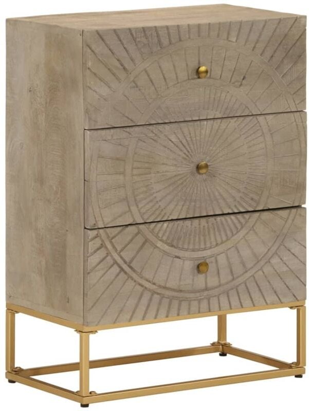Kommode 55x30x76 cm Massivholz Mango und Eisen vidaXL