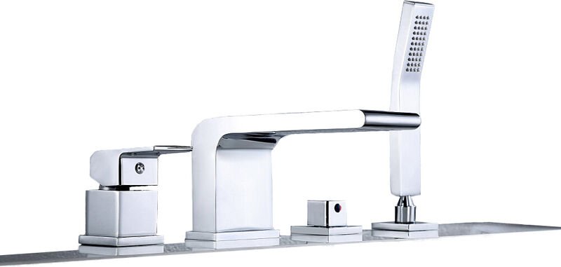 Wannenrandarmatur Bernstein 6080 Fliesenrandarmatur 4-Loch Wasserfall-Design