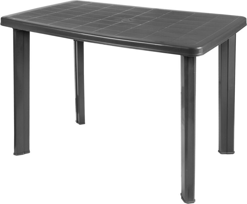 Kunststoff Gartentisch 100 x 72 cm - anthrazit - Campingtisch rechteckig im klassischen Design - Balkontisch Terrassenti...