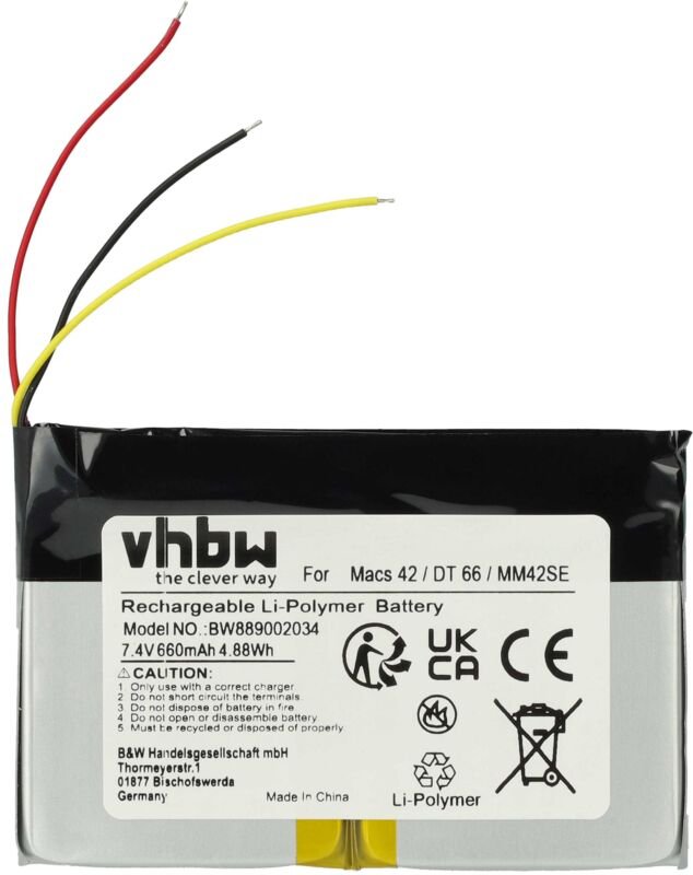 Akku Ersatz für Hella Gutmann 2S/LPP443441 s für Kfz-Diagnosegerät (660 mAh, 7,4 v, Li-Polymer) - Vhbw