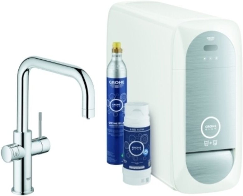 Grohe - Starter Kit Blue Home, U-Auslauf, Chrom, Einlochmontage