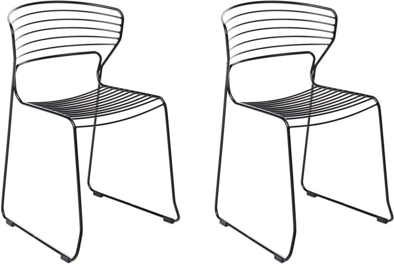 Gartenstuhl 2er Set PISTOIA Metall Schwarz