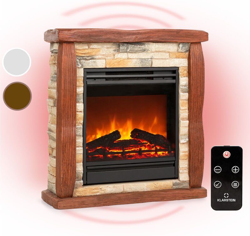 Lienz Elektrischer Kamin 1800W Steindekor Polystone Fernbedienung