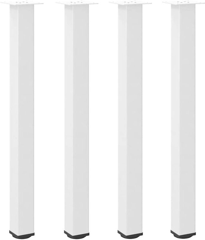 Bartischbeine 4 Stk. Weiß 90-92 cm Stahl Vidaxl
