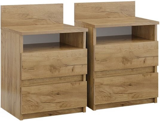 Vicco - Nachttisch Monty, Goldkraft Eiche, 39.6 x 59.1 cm 2er Set