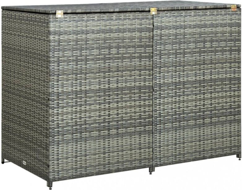 Vidaxl - Mülltonnenbox für 2 Tonnen Poly Rattan Anthrazit 148×77×111 cm