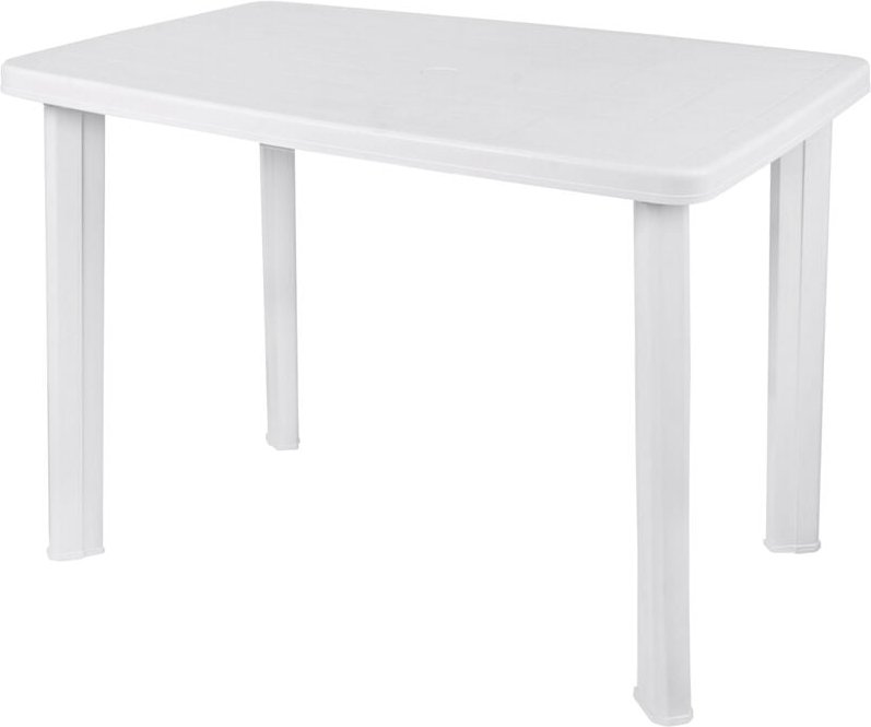 Kunststoff Gartentisch 100 x 72 cm - weiß - Campingtisch rechteckig im klassischen Design - Balkontisch Terrassentisch C...