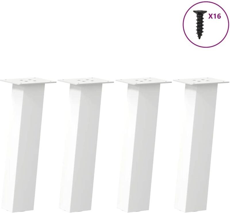 Couchtischbeine 4 Stk. Weiß 42 cm Stahl Vidaxl