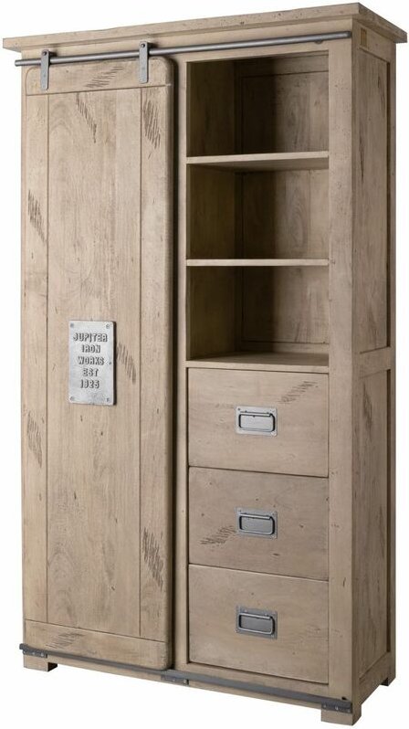 Schrank Mango 100x45x175 whitewash lackiert railway 314