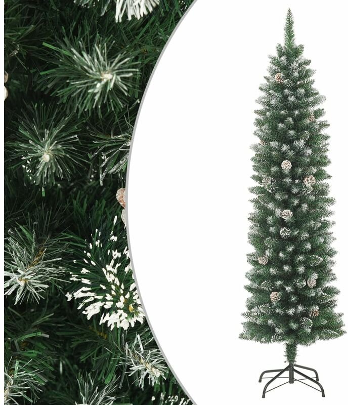 Künstlicher Weihnachtsbaum mit Ständer Schlank 210 cm pvc Vidaxl