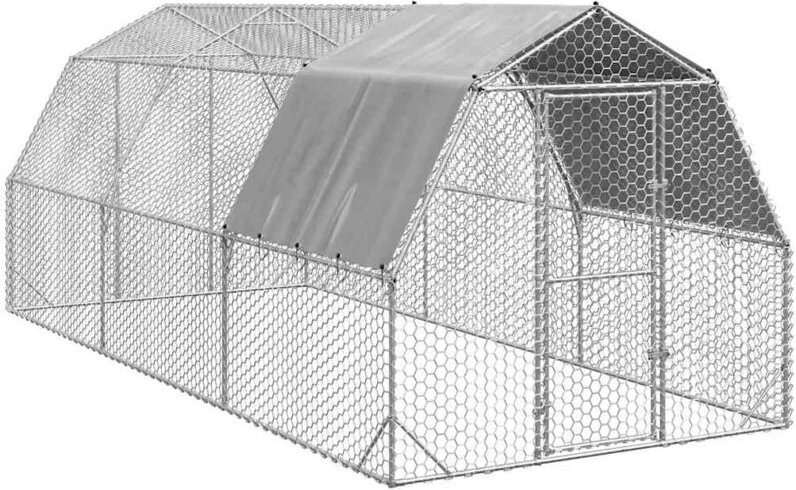 vidaXL Hühnerstall mit Dach 2,5x6x2,25 m Verzinkter Stahl