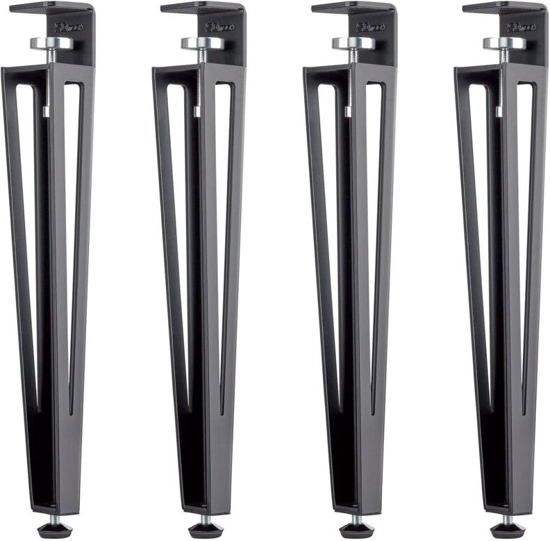 SOTECH Tischbein ColorLine in F-Form konisch zulaufend von 70 auf 40 mm mit Klemmschraube (ohne Bohren) für Beistelltisc...