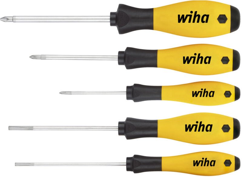 Schraubendreher Set SoftFinish® esd (27252), 5 tlg., Schraubenzieher Satz für Elektroniker, Schraubwerkzeug für Verschra...