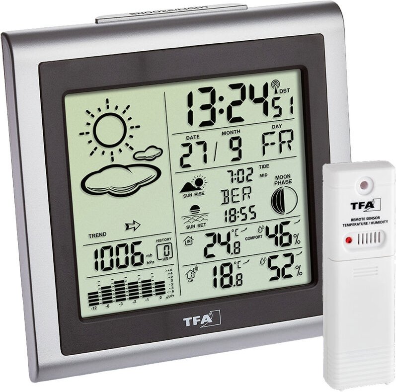 Tfa Dostmann - largo 35.1145.54 Funk-Wetterstation Vorhersage für 12 Stunden Anzahl Sensoren max. 3