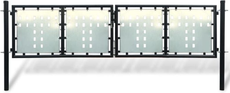 Zauntor (Einzeltor) Schwarz 300x150 cm Vidaxl