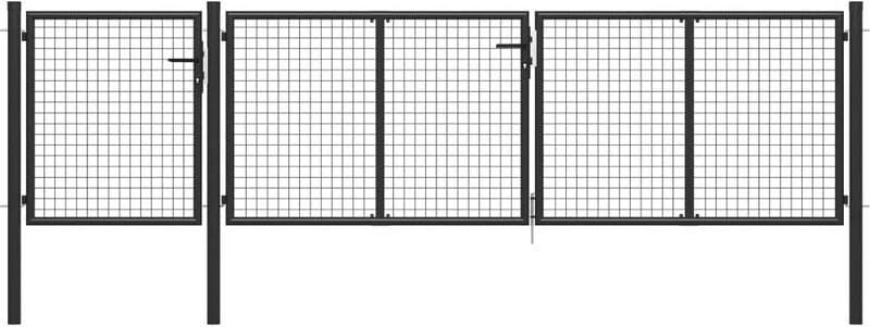 Gartentor Stahl 400 x 100 cm Anthrazit - Vidaxl