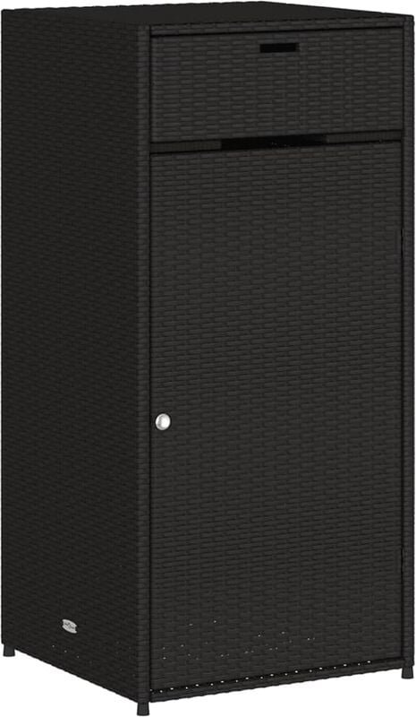 Gartenschrank Schwarz 55x55x111 cm Poly Rattan Vidaxl