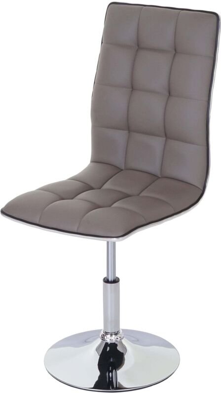 Esszimmerstuhl HHG 272, Stuhl Küchenstuhl, höhenverstellbar drehbar, Kunstleder taupe-grau