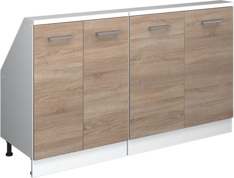 Dachschrägenschrank-Set Rion, Sonoma/Weiß, 2er Set, Vicco