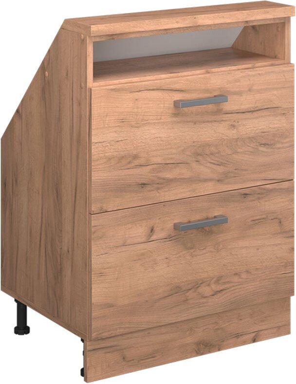 Dachschrägenschrank Rion, Goldkraft Eiche, mit 2 Schubladen, Vicco