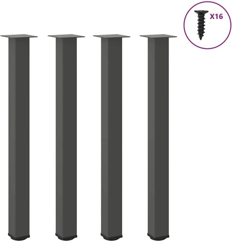 Bartischbeine 4 Stk. Anthrazit 100-102 cm Stahl Vidaxl