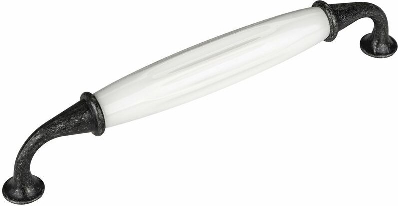 So-tech - 10er Pack - Porzellangriff johanna ba 160 mm Antik-Silber-Weiß