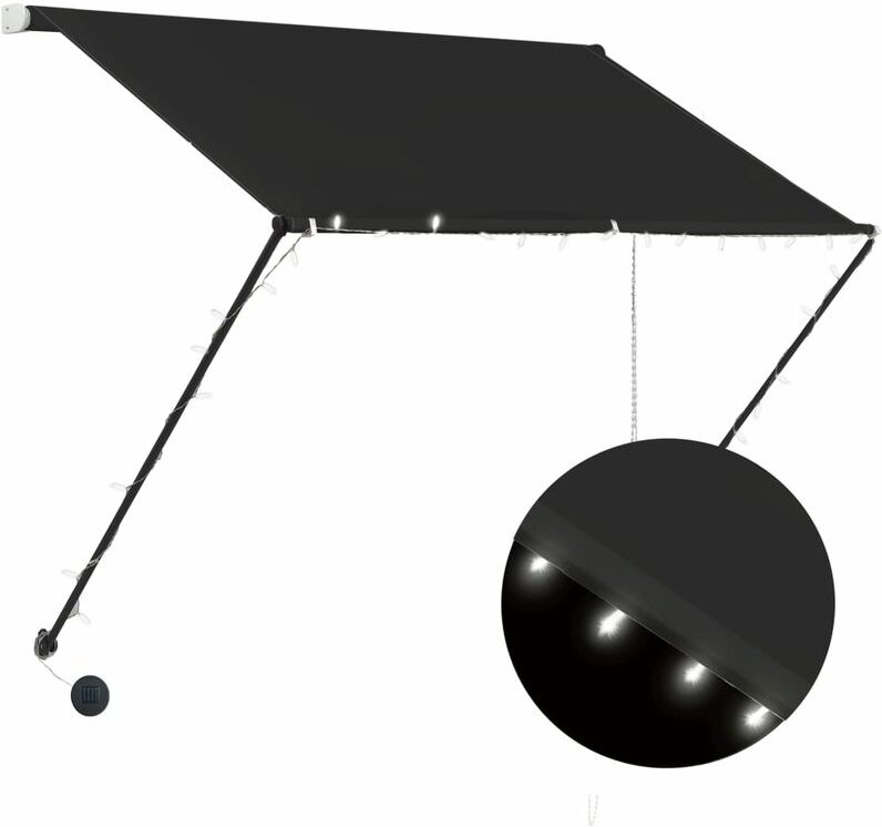 Einziehbare Markise mit LED 200×150 cm Anthrazit vidaXL
