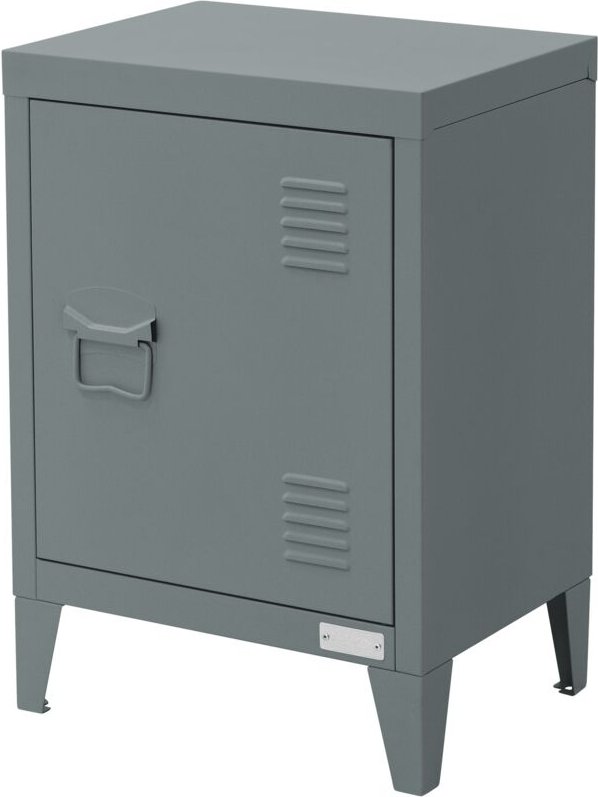 Ml-design - Nachttisch, Nachtschrank Anthrazit, 40x30x58 cm, aus Stahl, Türgriff links, Industriedesign, Metall Nachtkom...