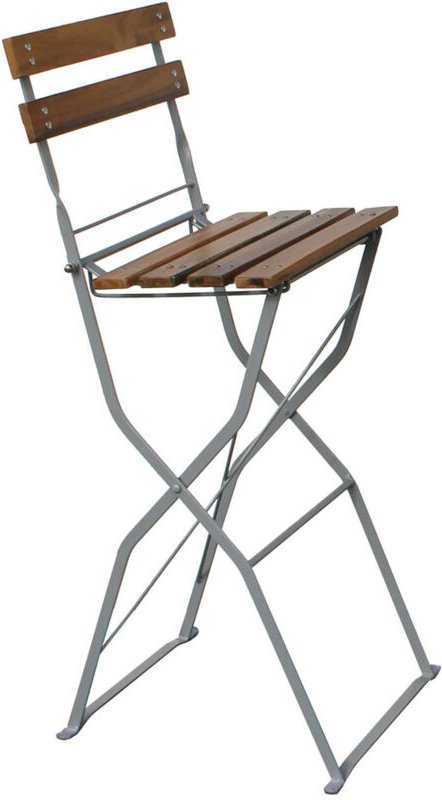 Biergarten Barhocker Akazie Stahl Pulverbeschichtet-MBG1009-var-1