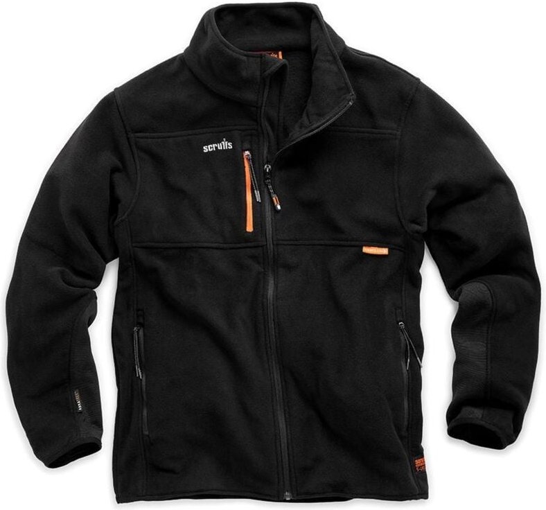 Abratect-Fleecejacke„Worker“ aus recyceltem Polyester, schwarz Größe L