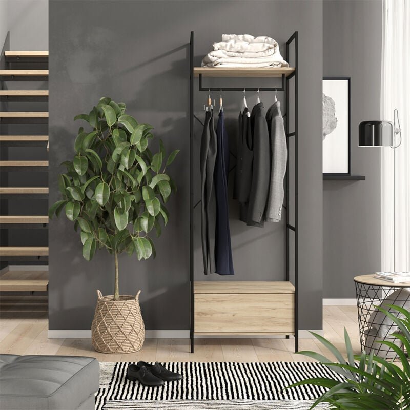 Vicco - Kleiderschrank Enya, Holz, 60 x 180 cm mit Schublade