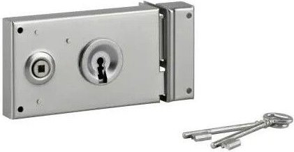 Gitterschloß, Riegel 1/2 Drehung, verzinkt, 140x82, rechts