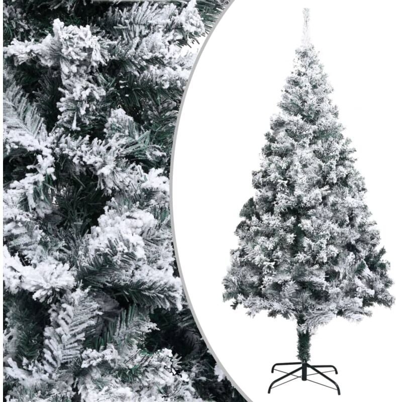 Künstlicher Weihnachtsbaum mit Schnee Grün 210 cm PVC vidaXL