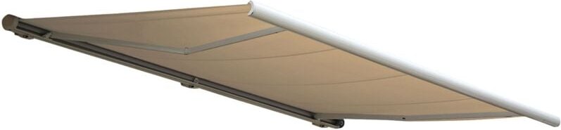 Elektrische Kassettenmarkise HHG 606, Markise Vollkassette 6x3m Polyester creme, Rahmen weiß