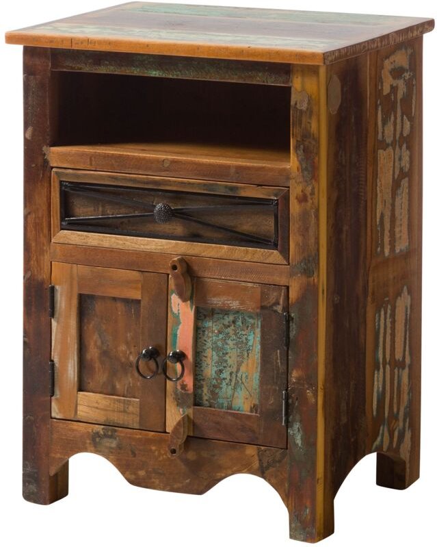 Nachttisch Altholz 55x40x75 mehrfarbig lackiert NATURE OF SPIRIT 132