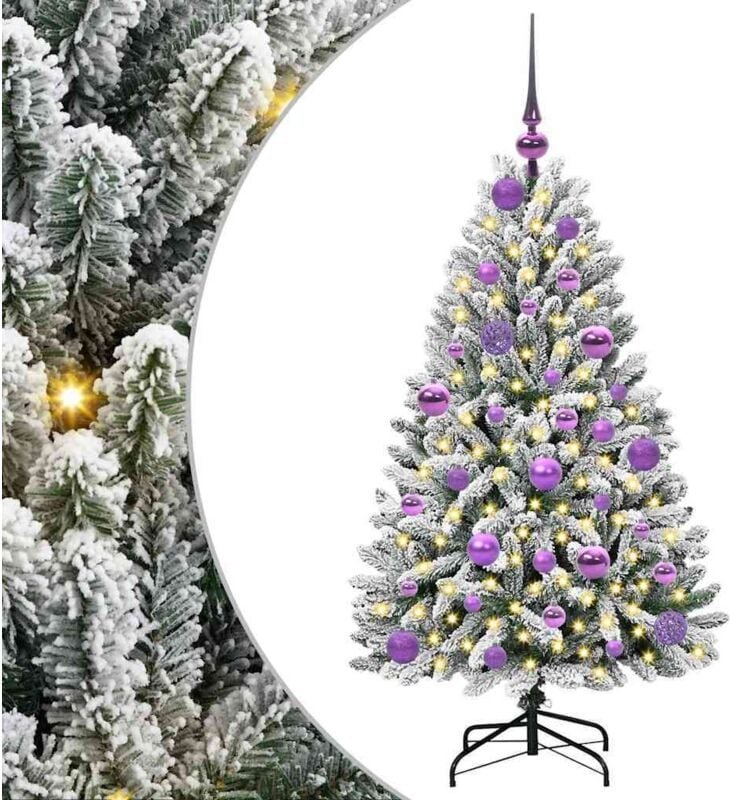 Künstlicher Weihnachtsbaum Grün und Weiß 120 cm PVC und Metall vidaXL