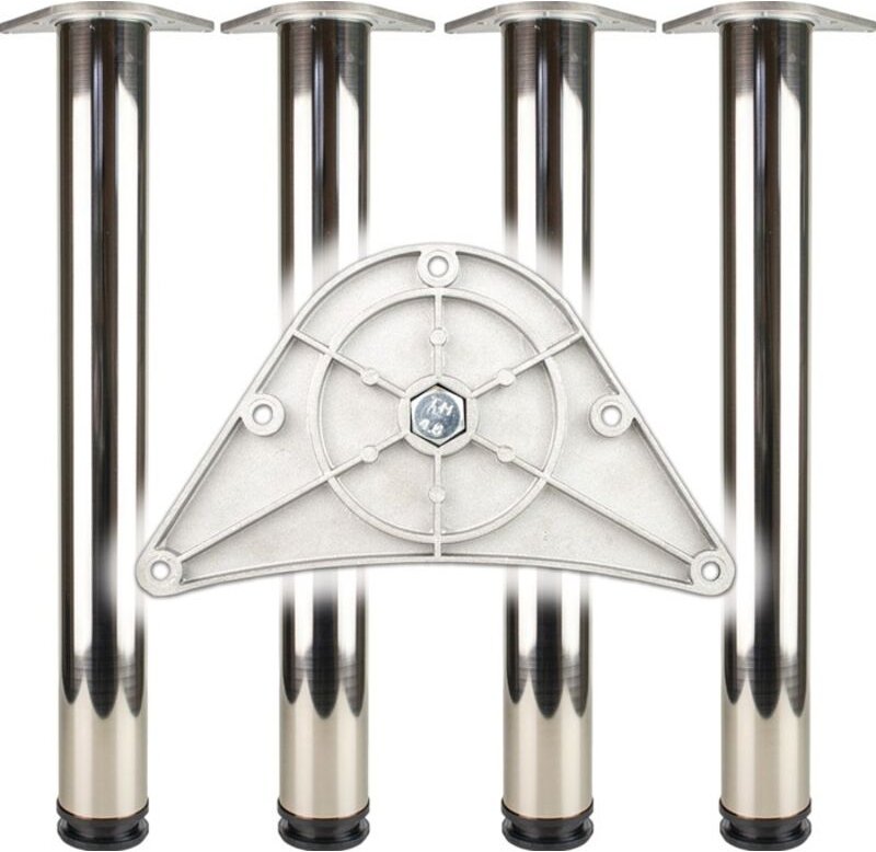 BMB - Tischbein-Set Chrom poliert 60 mm Höhe 870 mm ( 3000273147 )