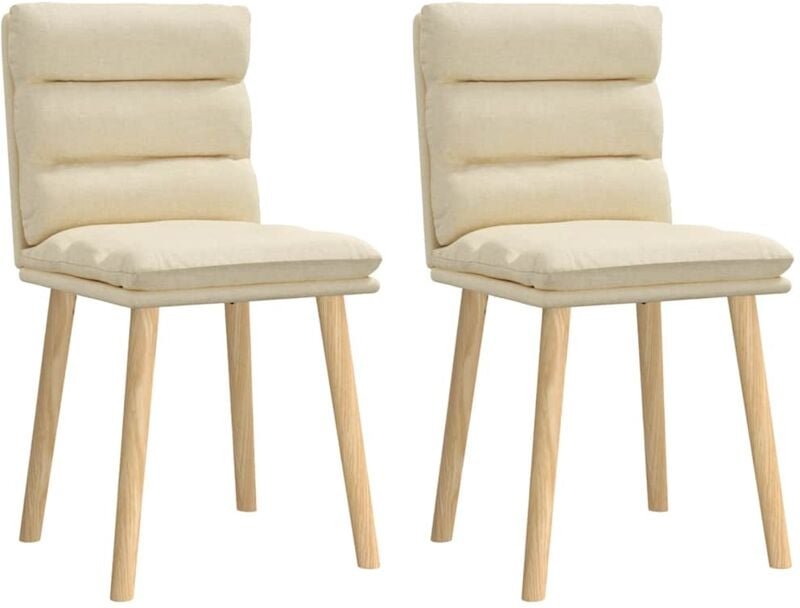 Esszimmerstühle 2 Stk. Creme Stoff Vidaxl