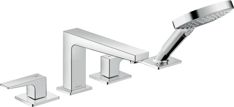 Metropol 4-Loch Wannenrandarmatur mit Hebelgriffen für Secuflex, Chrom - Hansgrohe