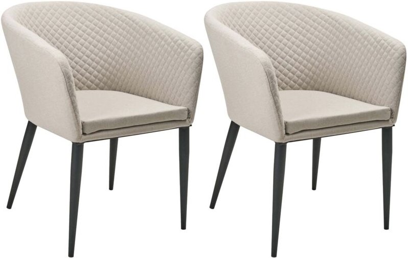 Sessel 2er Set Beige Stoff Polsterbezug schnelltrocknend Aluminium Gestell Schwarz mit Armlehnen Indoor Outdoor Wohnzimm...