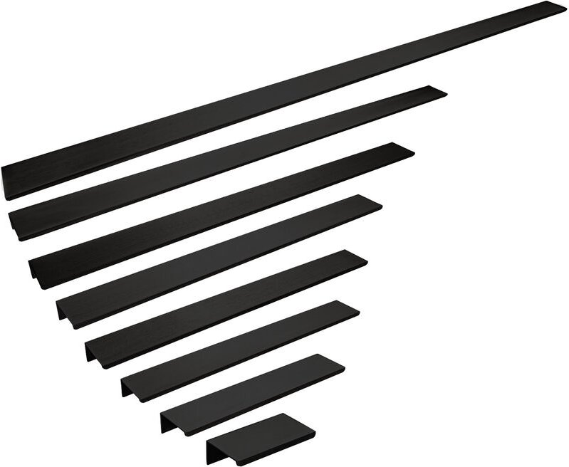 10er Pack - Alu Möbelgriff searl 680 mm schwarz eloxiert gebürstet Aluminium Griff-Profilleiste Schubladengriff Küchengr...