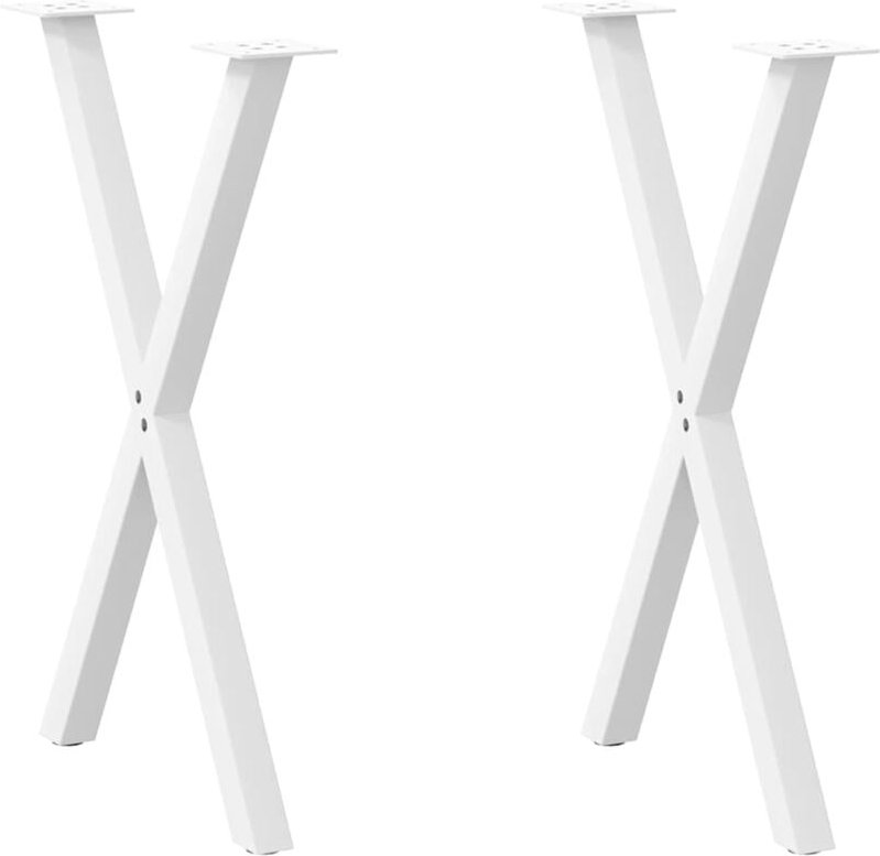 Esstischbeine X-Form 2 Stk. Weiß 50x(72-73) cm Stahl vidaXL