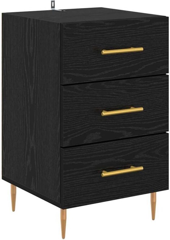 Nachttisch Schwarz Eichen-Optik 40 x 40 x 66 cm Holzwerkstoff vidaXL