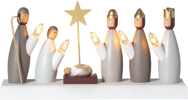 Best Season - Weihnachtsdeko Krubba, 5 Glühbirnen E10, Weihnachtsfigur