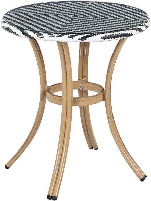 Outdoor Bistrotisch RIFREDDO 70 cm 70 cm Glas Schwarz