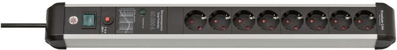 Brennenstuhl - berspannungsschutz-Steckdosenleiste Premium-Protect-Line 60.000A 8-fach 3m H05VV-F 3G1,5