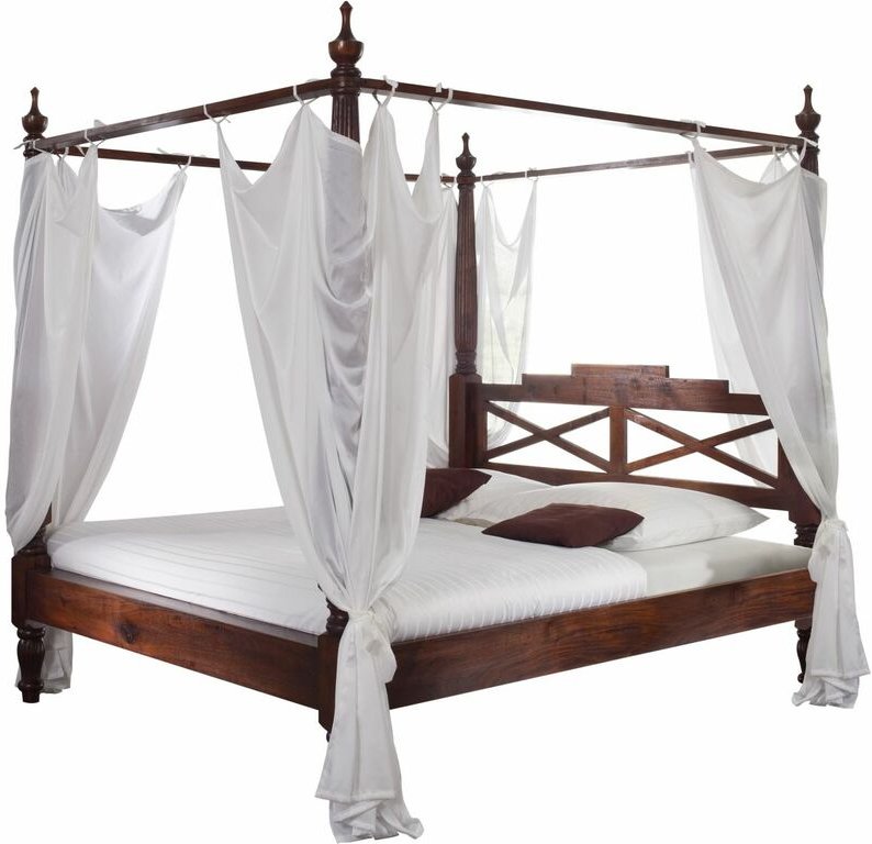 Himmelbett Akazie 160x200x224 nougat lackiert OXFORD 245