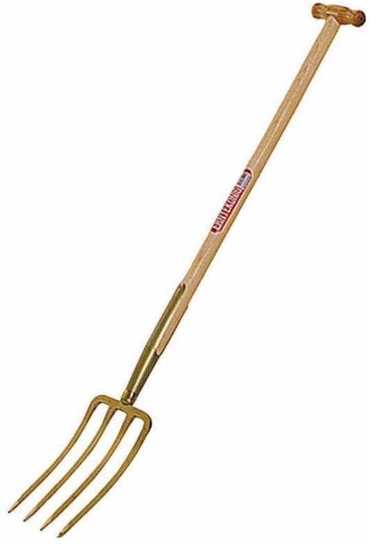 Freund Victoria - Spatengabel mit Bajonettzinken, gold 85 cm Eschen-T-Stiel